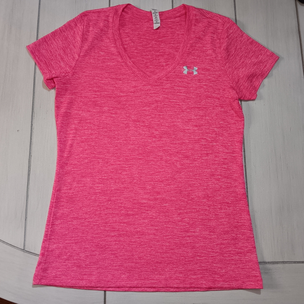 Women's XS Under Armour Heathered Pink Short Sleeve Tee